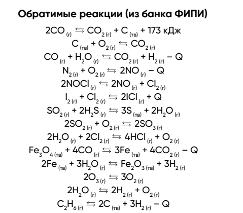 Обратимые реакции