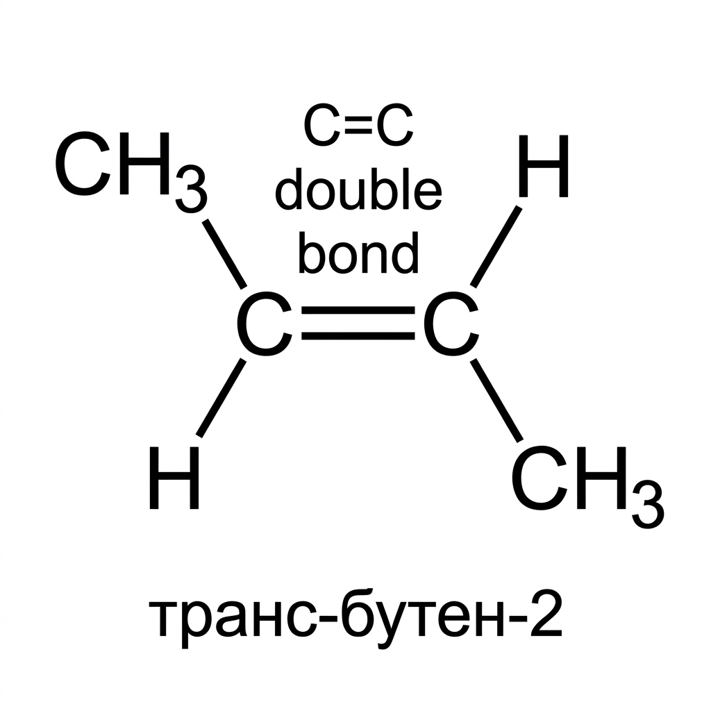 Транс-бутен-2: группы CH3 по разные стороны от двойной связи
